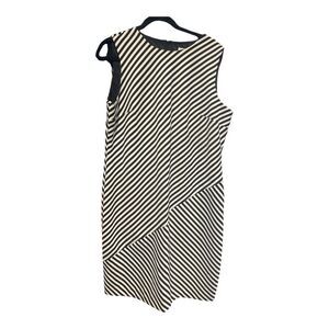 Kasper Black & White Sheath Dress Size 16 NWT Bold